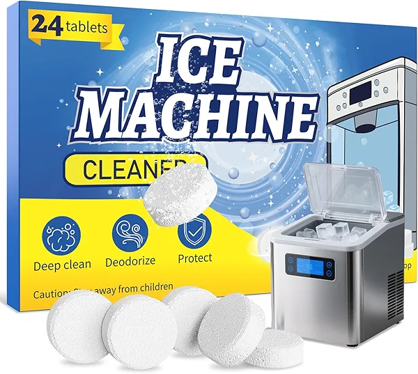 Ice Machine Cleaner 24 Pack Ice Maker Cleaner Tablets, Efficient Cleaning Tablets, Compatible With Various Brands of Ice Machines, Remove Hard Water Buildup