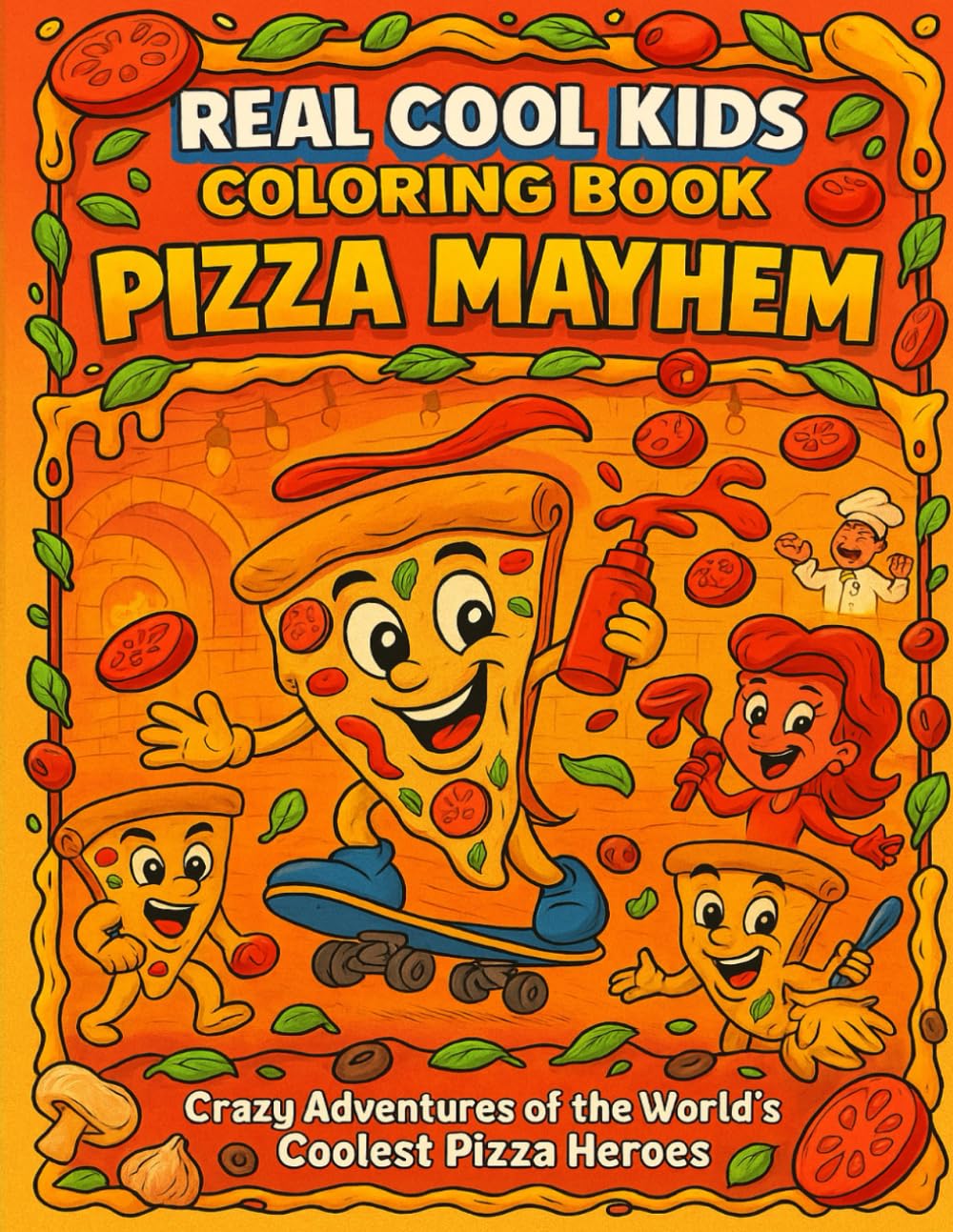 Pizza Mayhem – Real Cool Kids Coloring Book: Fun and crazy pizza characters to color!