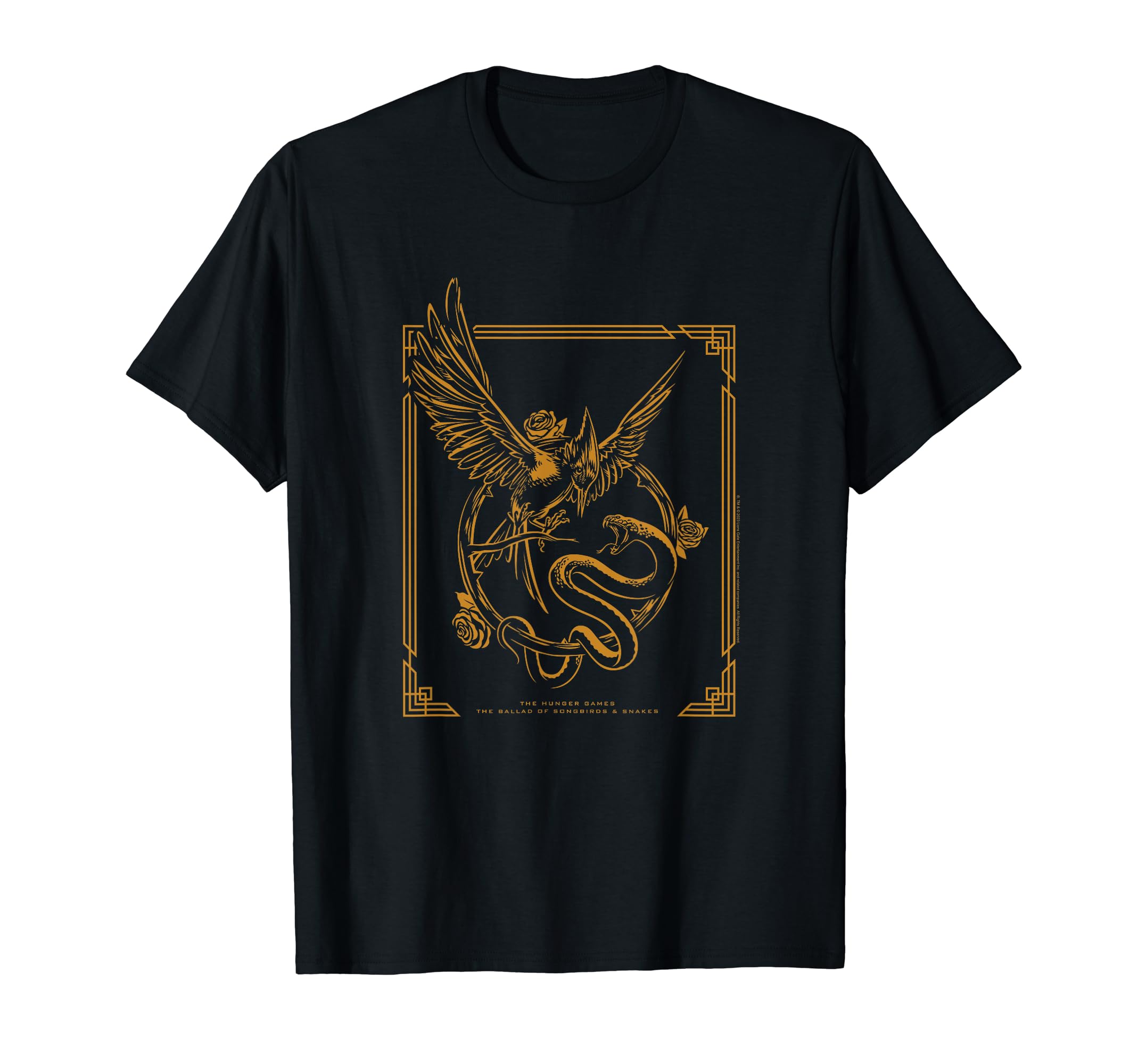 The Ballad of Songbirds and Snakes Framed Gold Keyart T-Shirt
