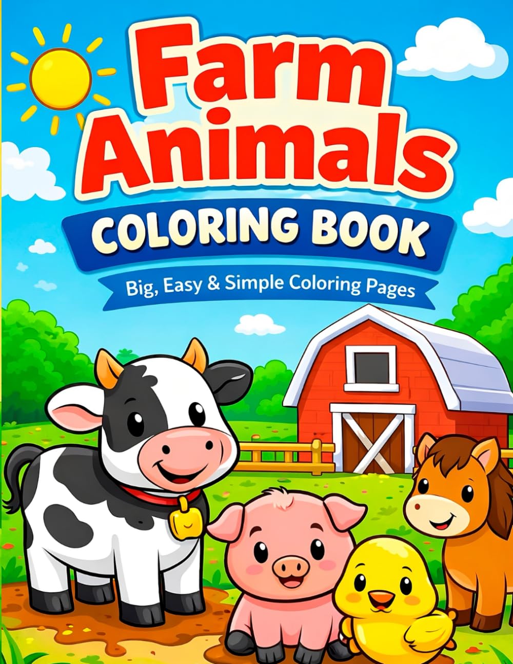 Animals Coloring Book for Kids Ages 4–8: 70 Fun and Easy Coloring Pages for Learning and Creativity (Big & Easy Coloring Books for Kids)