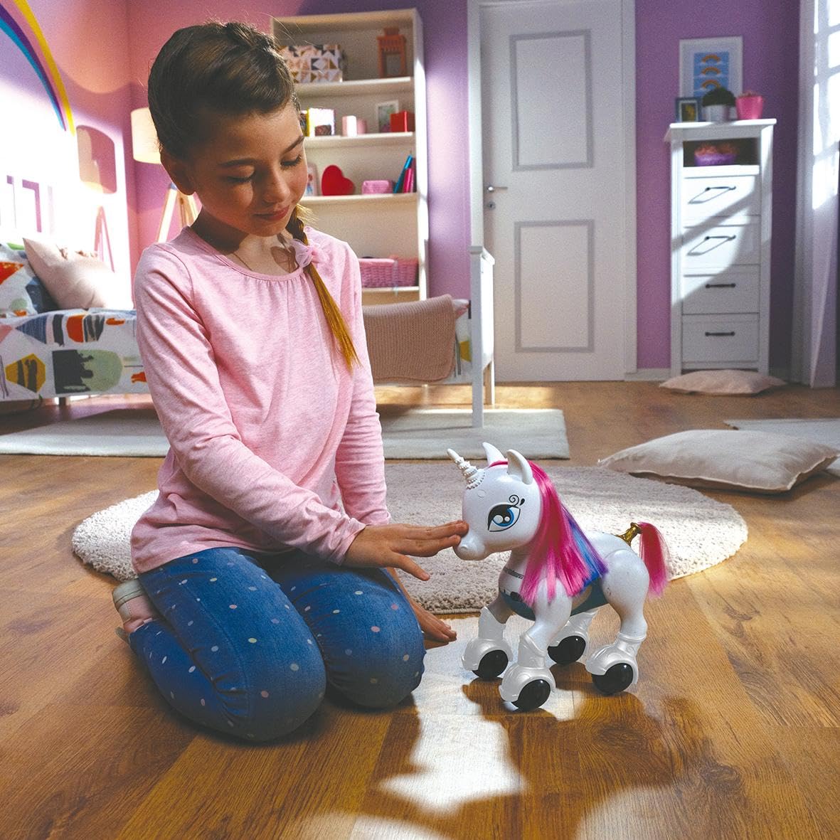 Lexibook, Power Unicorn Smart Unicorn, UNI01LXB | Programmierbar, Fern- & Gestensteuerung, Tanz, Musik, Lichteffekte, Wiederaufladbar