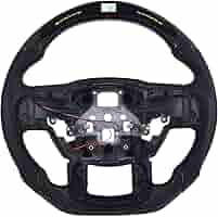 Hydro Dip Carbon Fiber Steering Wheel For Ford F150 & Raptor (2015-2020) – D-Shaped, Flat-Bottom, Perforated Leather