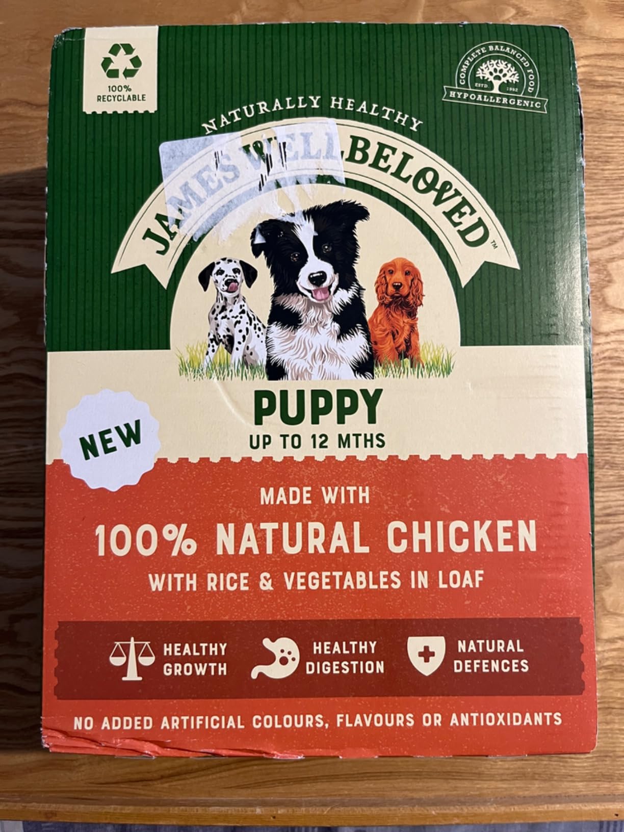 James Wellbeloved Puppy Chicken, Rice and Vegetables in Loaf Can
