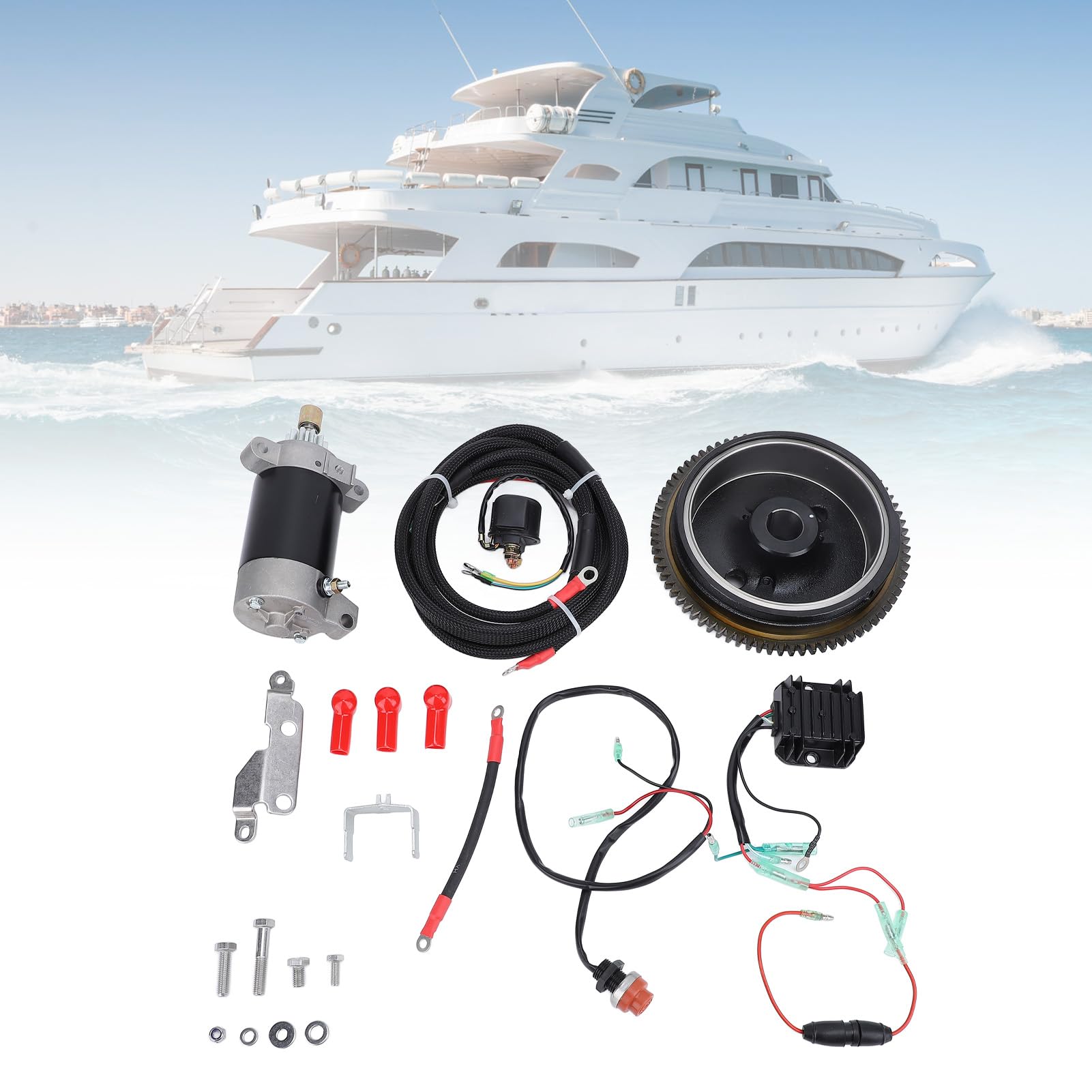 Kit di avviamento per motore fuoribordo Sostituzione professionale dell'avviamento del motore elettrico durevole per gli appassionati di da diporto con motore fuoribordo a 4