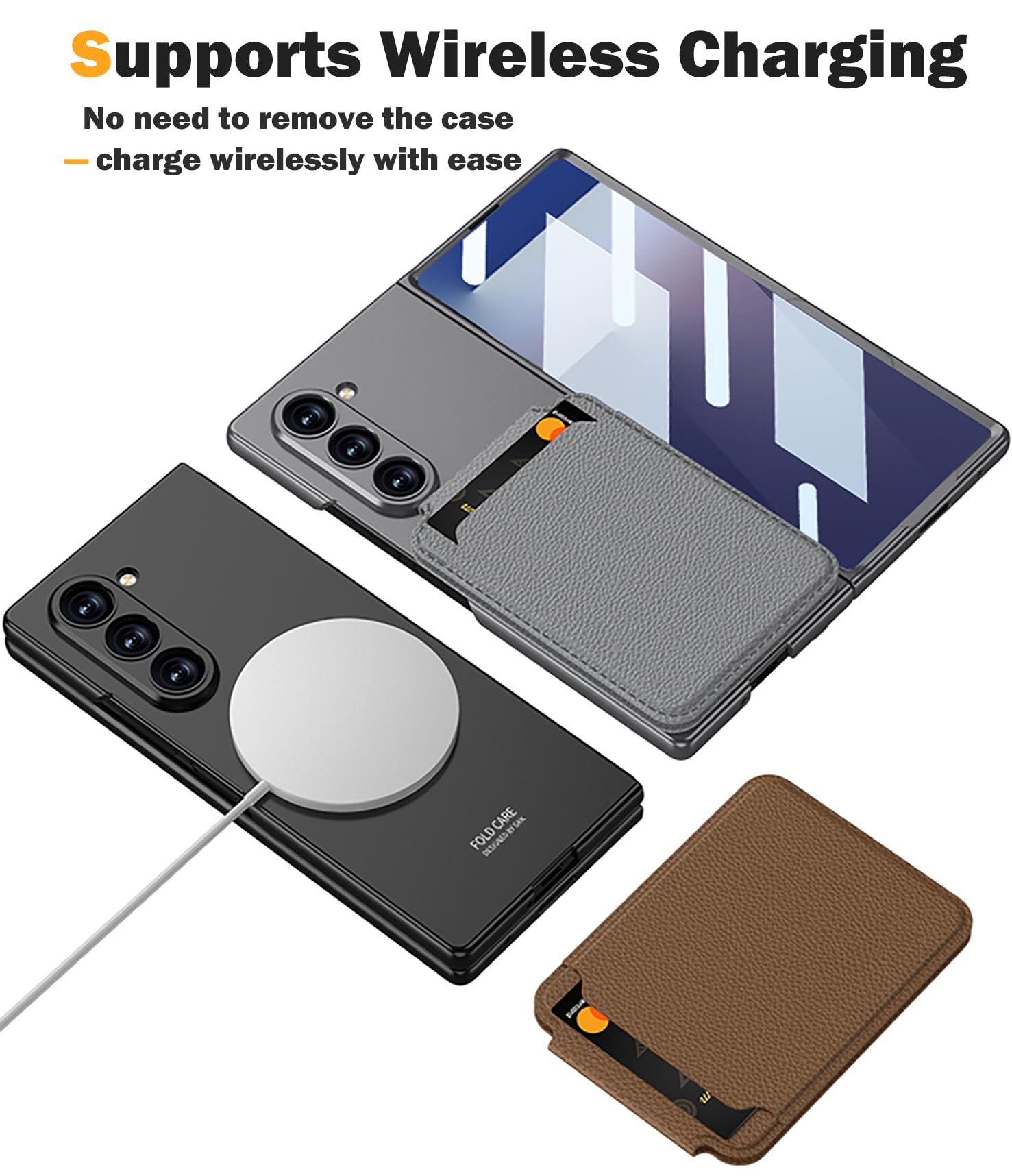 Amazon.com: SHIEID Galaxy Z Fold 7 Case with Card Holder, Front