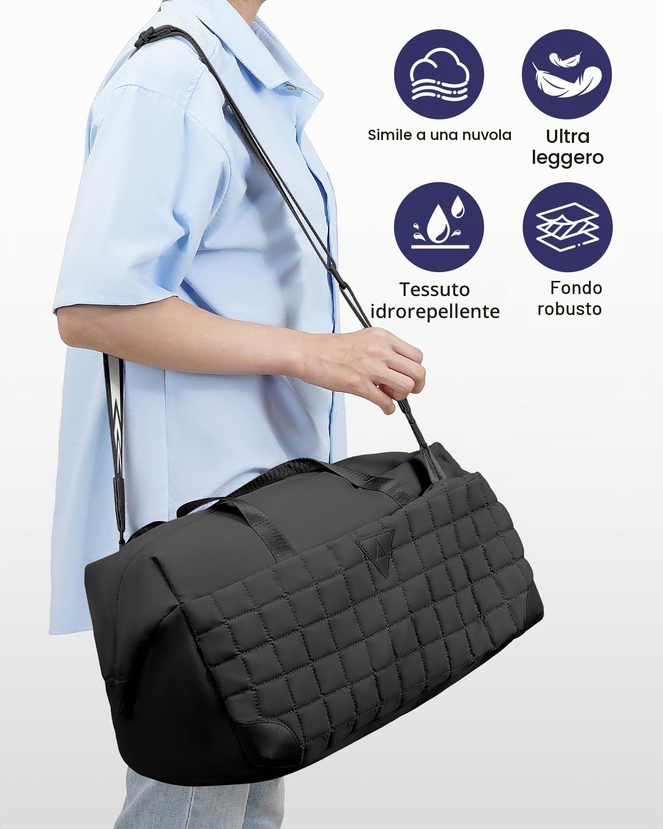 Arxus Borsone da Viaggio - Pieghevole Borsa da Viaggio Donna Uomo Bagaglio a Mano Carry-On Luggage per Fine Settimana e Tracolla, Leggera Borsone Palestra per Gym Sport con Tasca Impermeabile