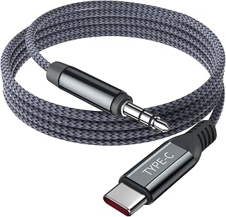 USB C to 3.5mm Audio Aux Jack Cable 6.6FT,Type C to 3.5mm Headphone Car Stereo Cord Male Adapter Dongle Cable for Samsung S23 S22 Ultra S21 S20 FE Note 20,iPhone 15 Pro Max,Pixel 7 6,Oneplus 9
