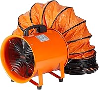 VEVOR 10-Inch Air Mover Blower Fan 1893 CFM 380W with 16.4ft Duct - Portable Industrial Ventilator for Workshops & Basements