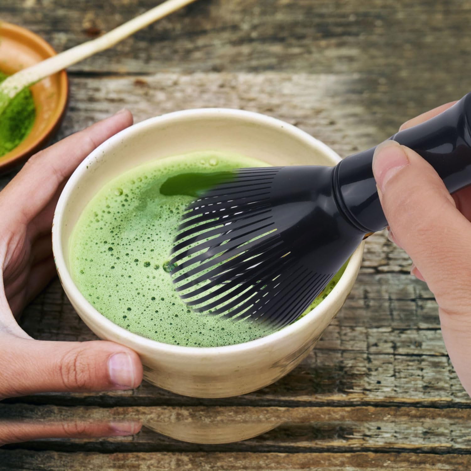 Kit Matcha Japonais Réutilisable - Fouet En Résine, Support Céramique, Cuillère Inclus - 10