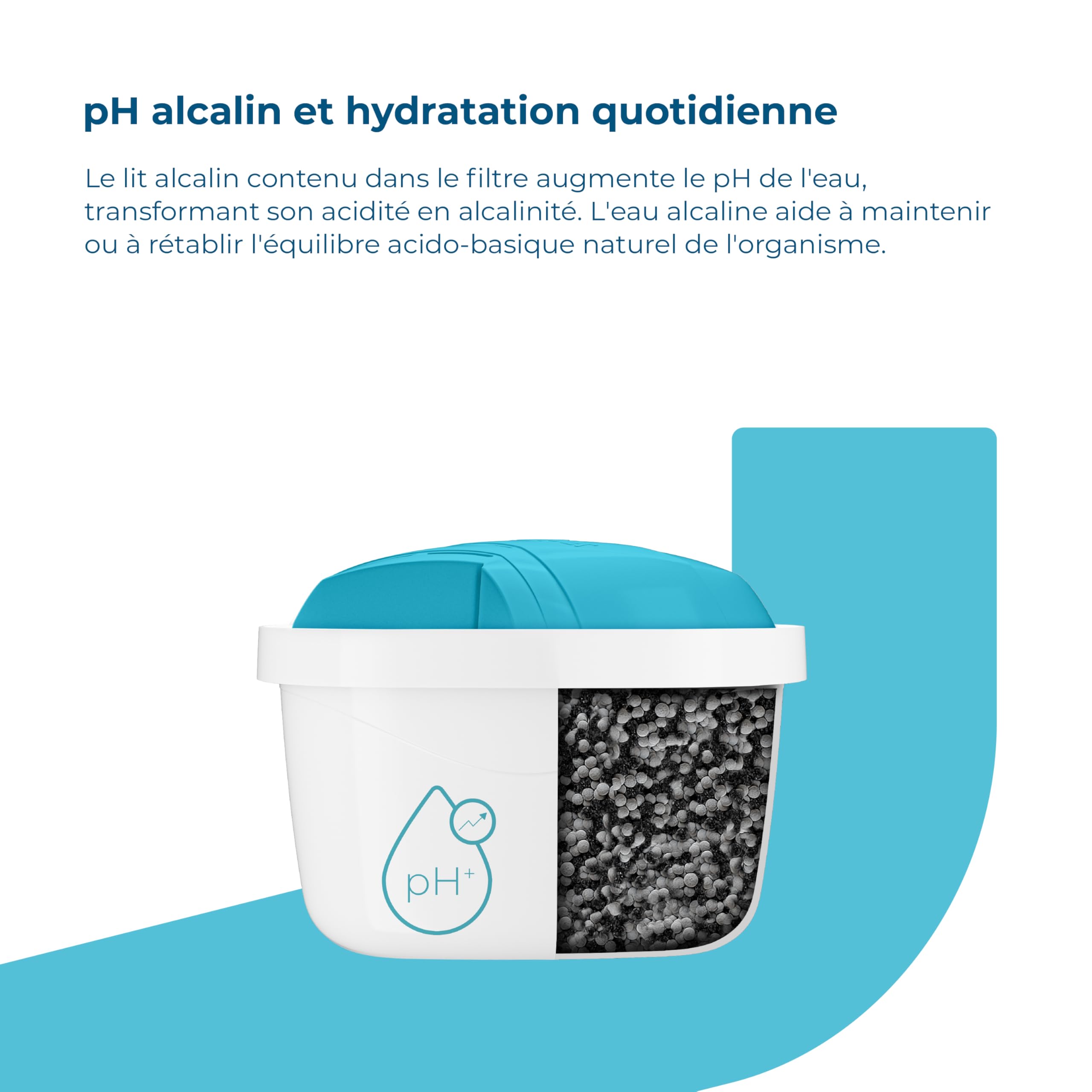 Wessper Cartouche Filtrante, Alcaline filtre eau pour carafe filtrante, pH élevé, améliore l'odeur et le goût de l'eau, Compatible avec les cartouches filtrantes BRITA, BWT (10 pièces)
