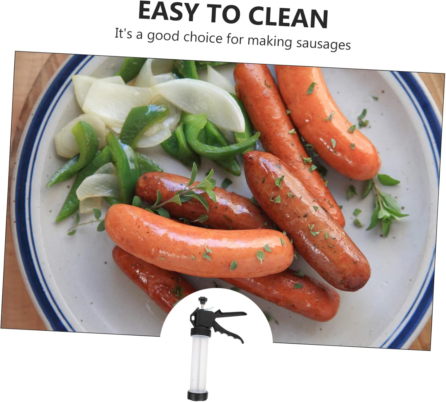 Unomor Sausage Making Kit Meat Grinder Machine Sausage Filler Tube Easy to Use Stuffer