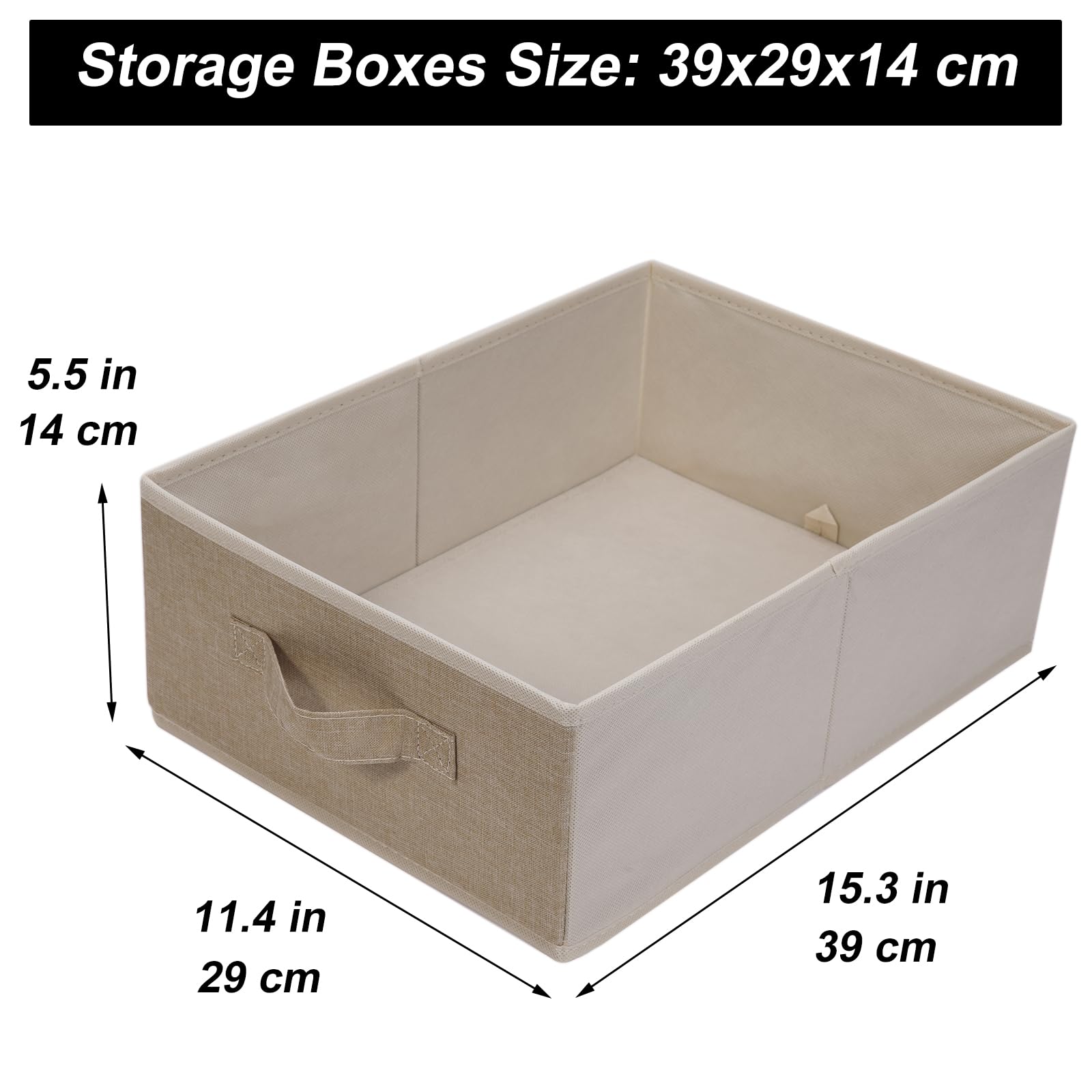 JAKAGO Wardrobe Storage Boxes 4 Pack,Foldable Superior Clothes Drawer Organisers 39 x 29 x 14 cm - Image 3