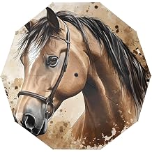 Horse Head Retro Auto Open Close Umbrella Daily Use