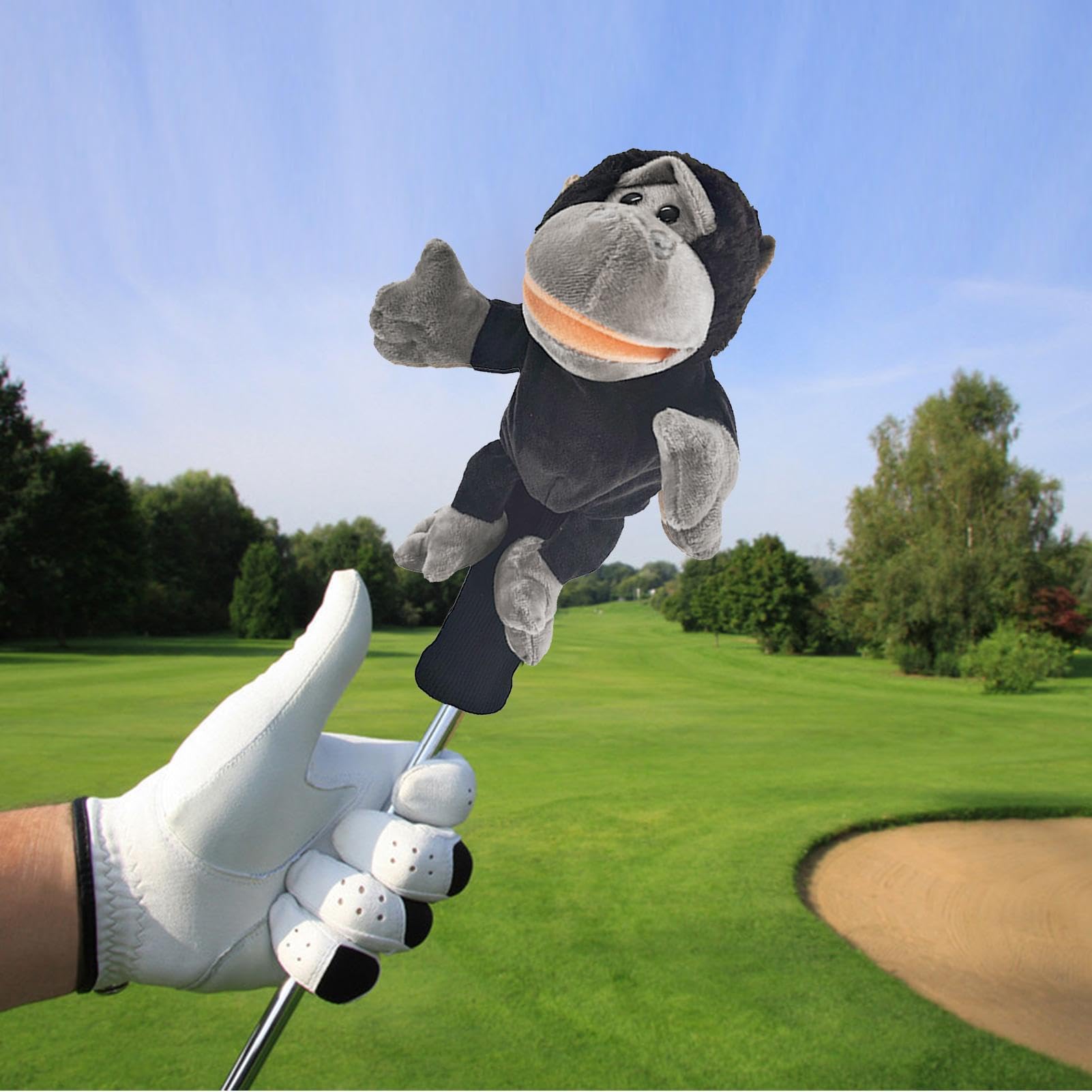 Fundas divertidas para palos de golf, fundas para palos de golf, divertidos animales de peluche, cubierta de cabeza, cubierta de diseño de animales, protector de palos suaves, accesorio de golf