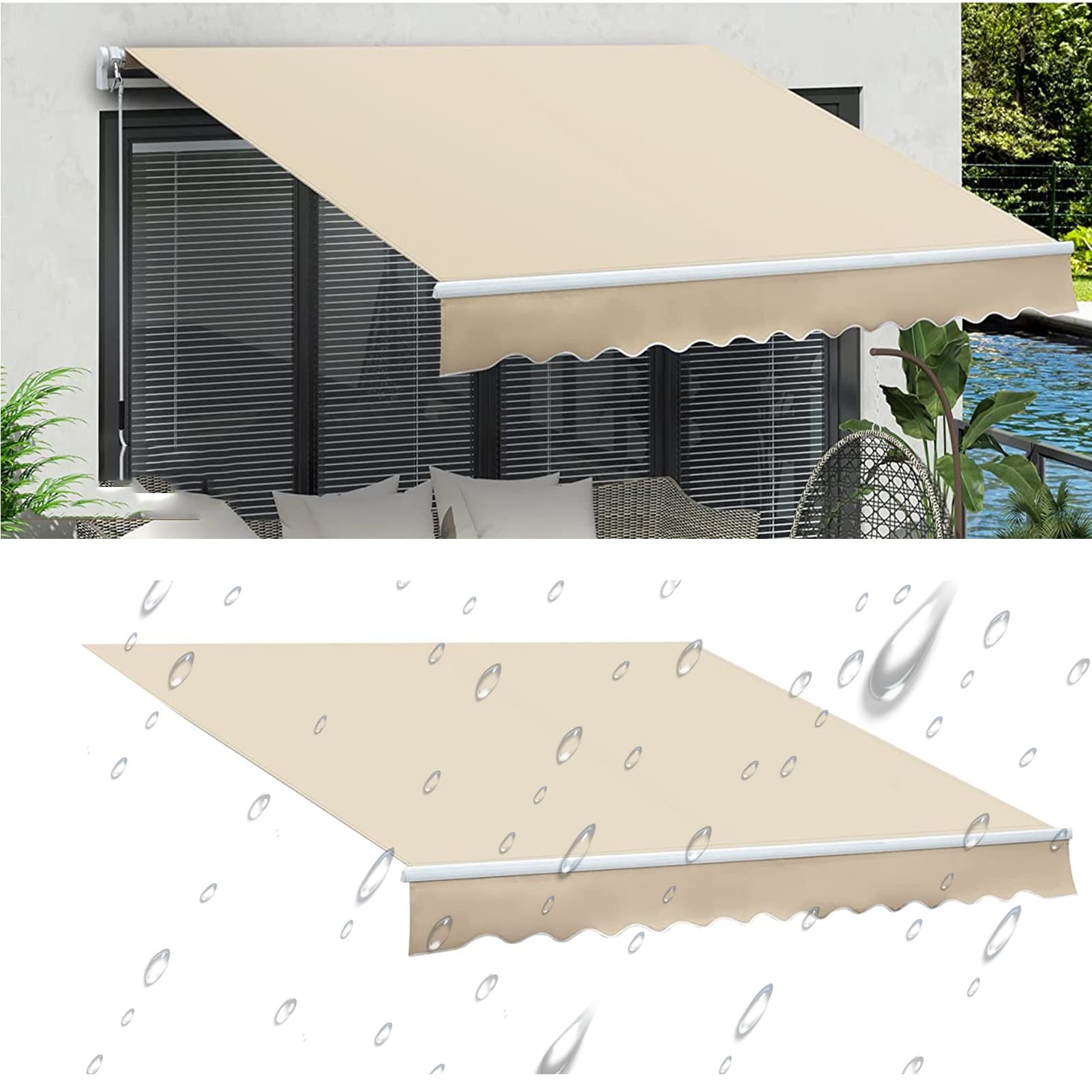 Store de terrasse manuel ou électrique avec toile imperméable haute protection solaire