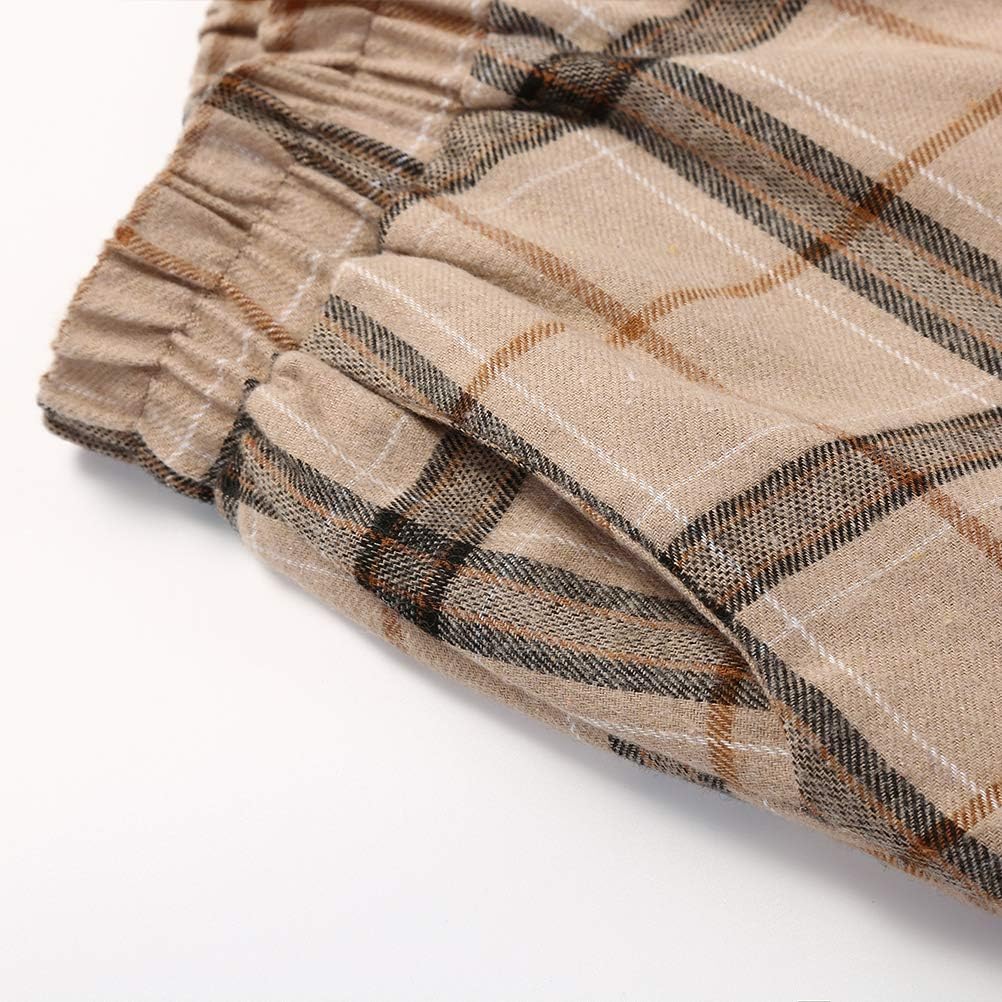 IDEALSANXUN Women’s Plaid Skirt Elastic Waist A-line Midi Pleated Skirts - Image 5