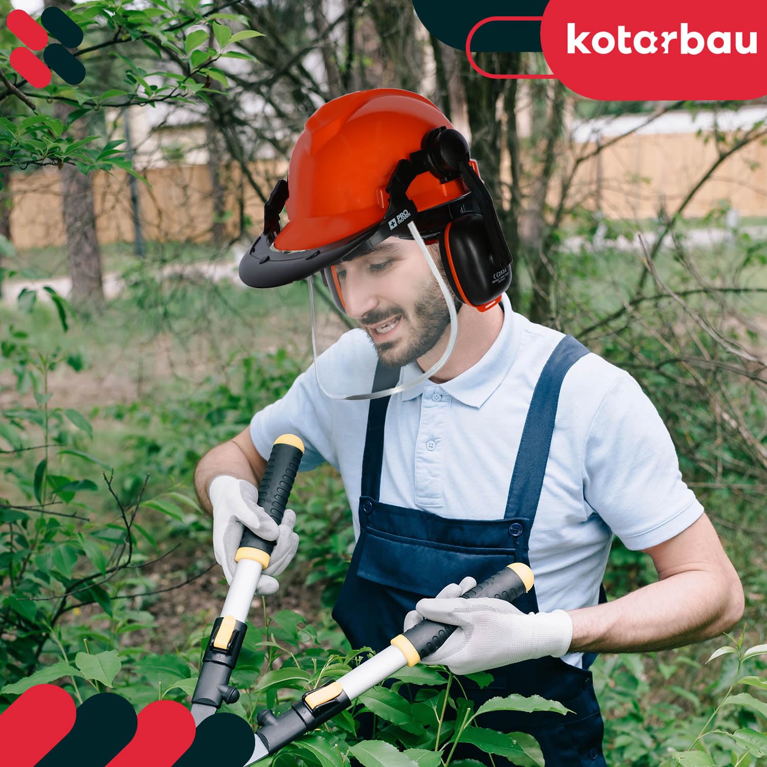 KOTARBAU® Schutzhelm mit Gehörschutz und Visier Kompletter Satz