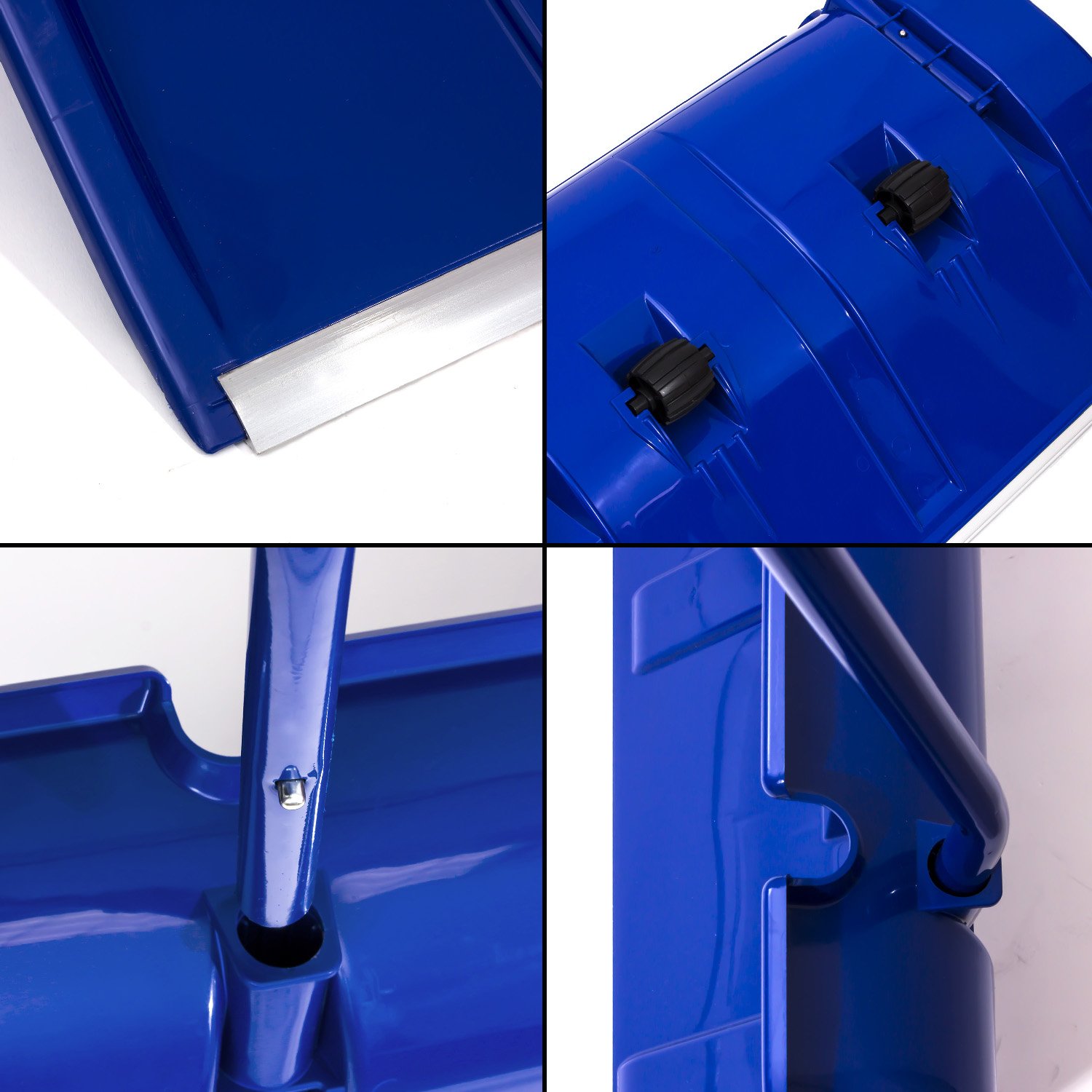 Pala da neve spingineve in plastica ARCTIC con ruote e manico in acciaio colore: blu