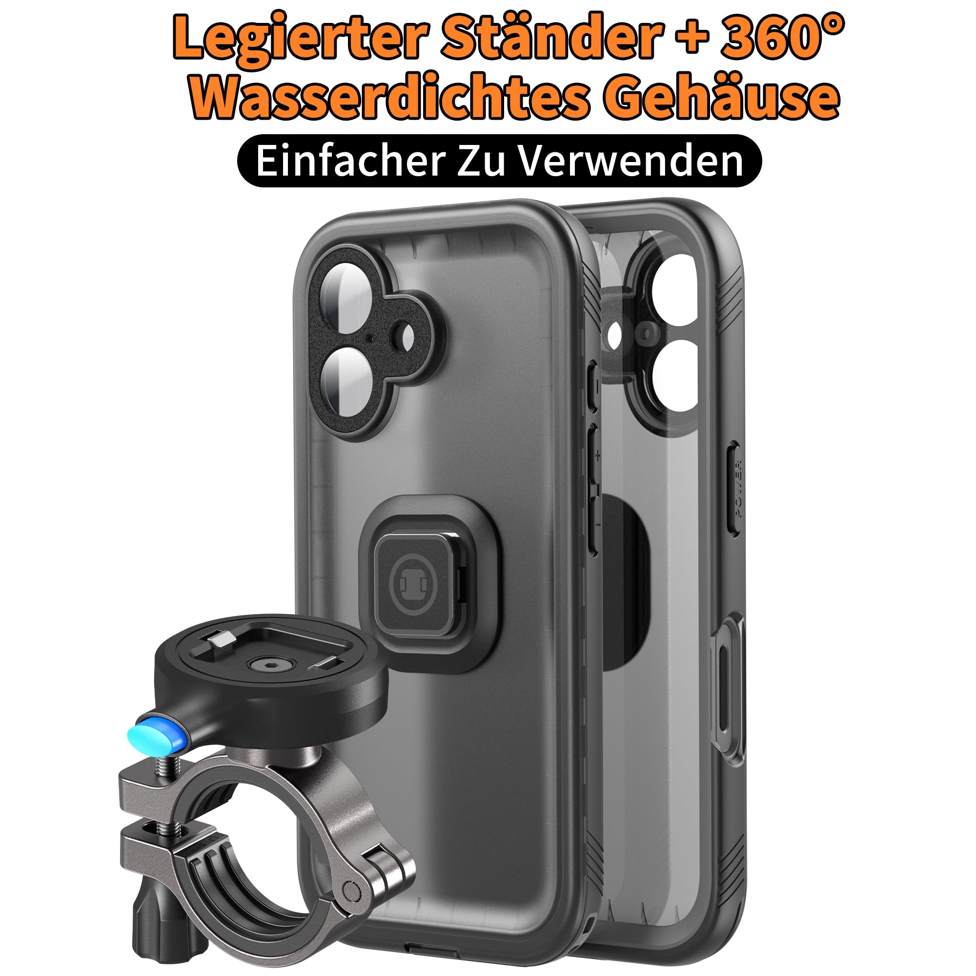 Cozycase Handyhalterung Fahrrad für iPhone 14 Wasserdicht - 【EIN Knopf Entriegeln+Automatisches Schloss】 Bike Phone Holder/Mount Handy Halterung Motorrad Lenker Rennrad Scooter eBike MTB Waterproof