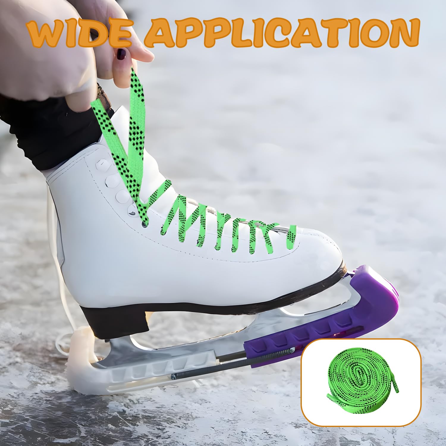 1 paire Lacets de Hockey Ciré, Lacets CiréS Pour Patins De Hockey Lacets Ruban Plats Lacets Plats Professionnels Bottes et Chaussures de Sport Pour Le Sport Le Ski Le Hockey (Vert)