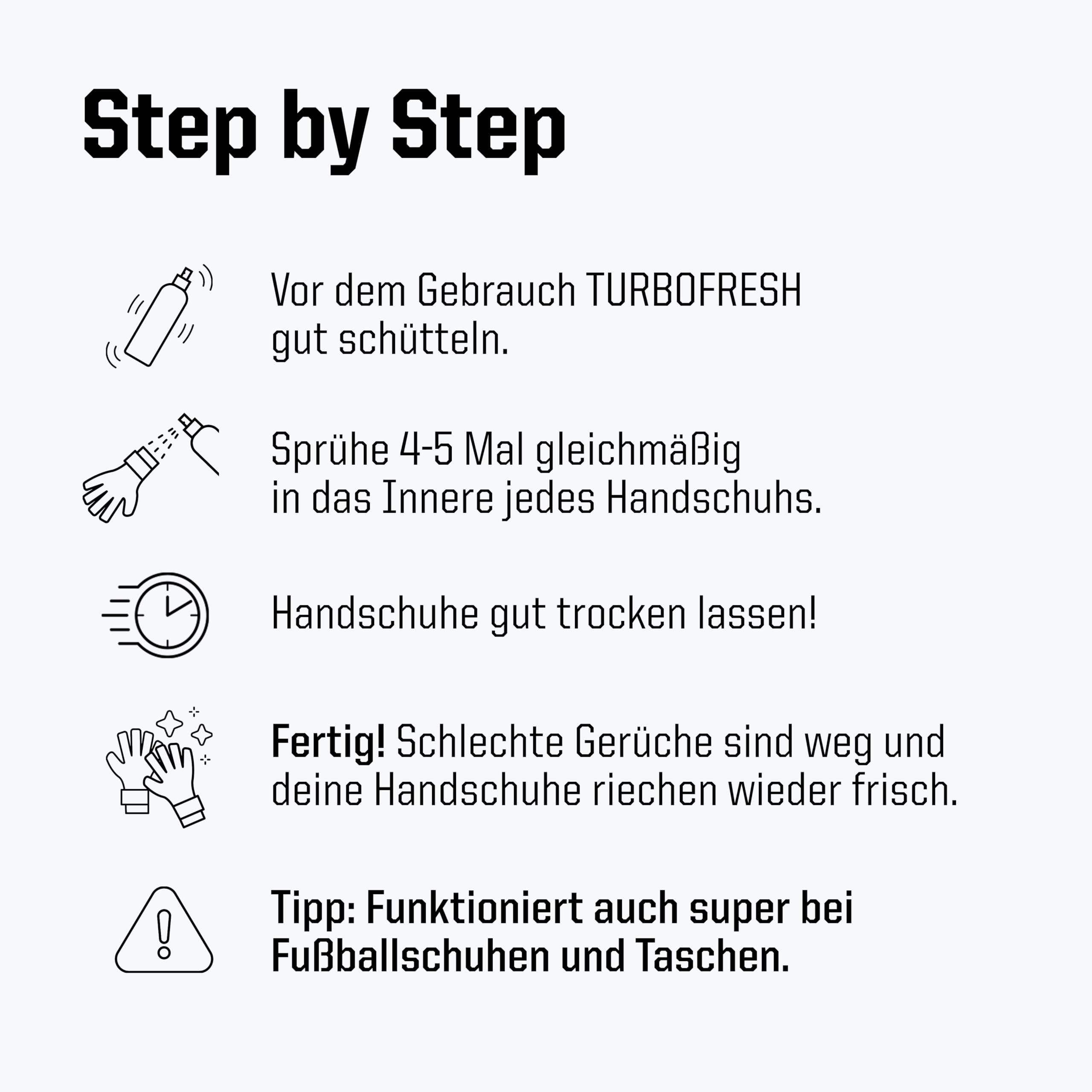 T1TAN TURBOCLEAN & TURBOFRESH Torwarthandschuh Reiniger, 200ml, Latex-Reinigung für maximalen Grip & Innenraum-Geruchsentferner gegen Bakterien, erhält Performance & langanhaltende Frische