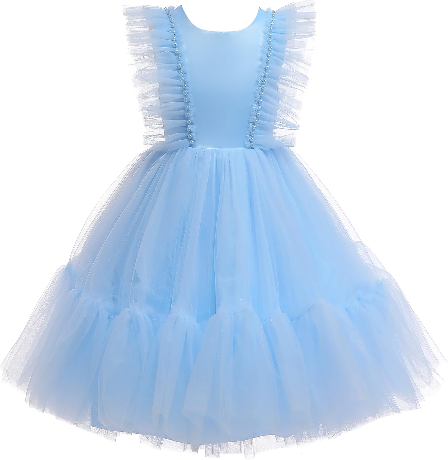 Weileenice Flower Girl Dress Ruffle Tulle Toddler Wedding Pageant Ceremony Birthday Party Evening Tutu Dresses