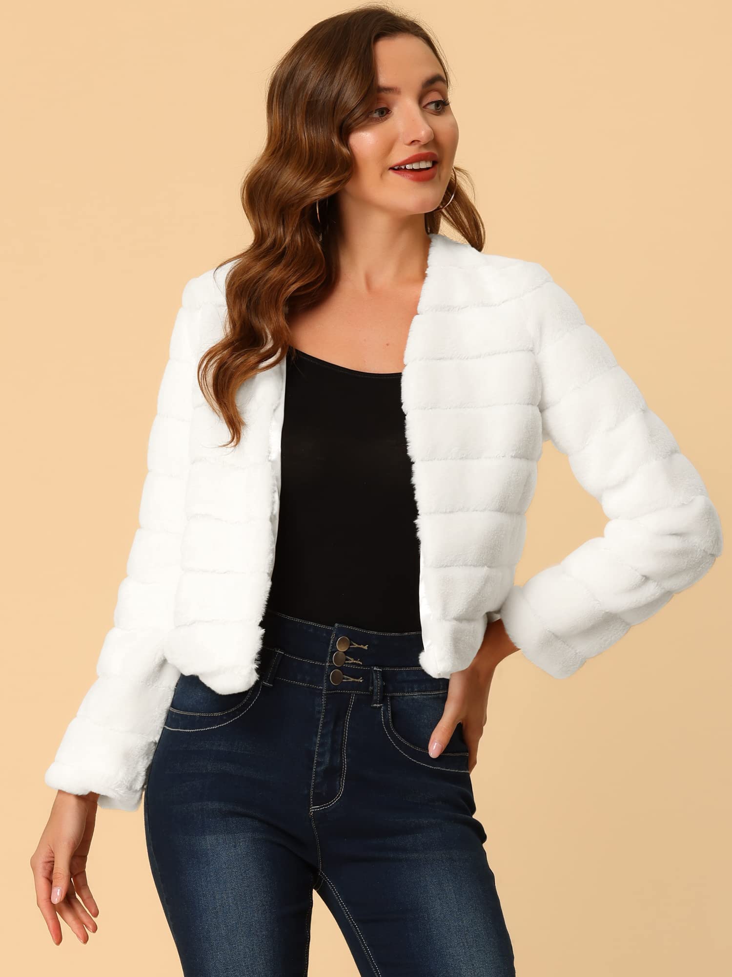 Allegra K Damen Casual Coat Cropped (1er Pack)