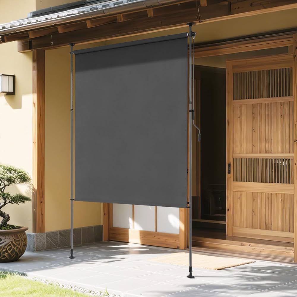 夕暮れ Amazon | KELIXU 突っ張り式サンシェード 縦型 オーニング
