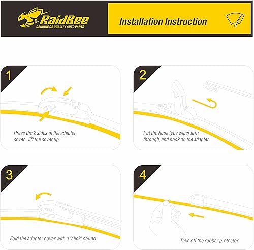 Miniatura 6 de RaidBee OEM - Limpiaparabrisas de repuesto para Toyota Prius 2004-2022 Sienna 2004-2020 Sienna - Juego de 3 limpiaparabrisas de repuesto para
