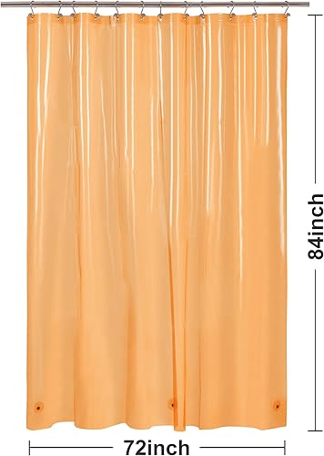 Vista 275 de Barossa Design - Forro de cortina de PEVA para ducha, calidad prémium, sin olor químico, no contiene PVC ni BPA, ligero, tamaño estándar, con 3 Gris