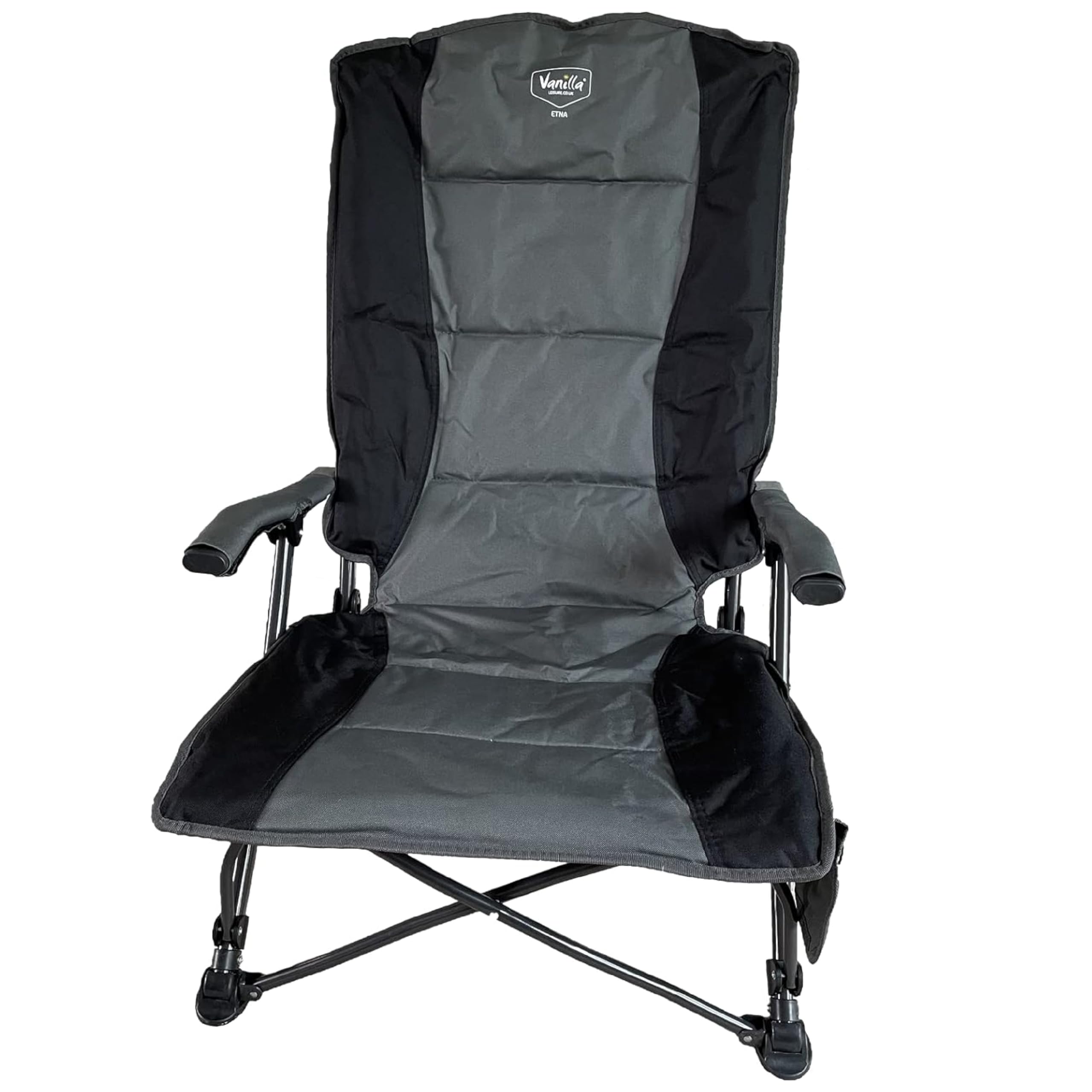 Vanilla Leisure Low Beach Chair Quick Dry Fabric Max 180kg Load Collapsible Heavy Duty Folding Chair for Concert Camping Fishing Garden - Folds up Easily complete with Carry Bag