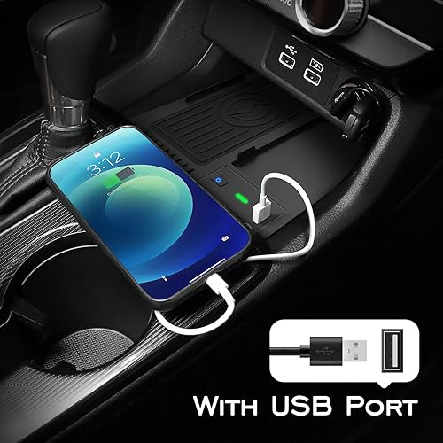 Miniatura 7 de CarQiWireless Cargador inalámbrico para Honda Civic 2026 2025 2024 2023 2022, organizador de consola central automotriz, almohadilla de carga