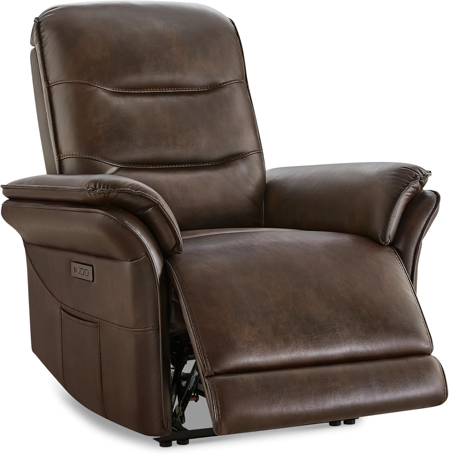 Power Recliner Chair with Adjustable Headrest and Footrest, Leather Reclining Chair with USB/Type-C Charging, Modern Electric Recliner for Adults Living Room Bedroom Espresso
