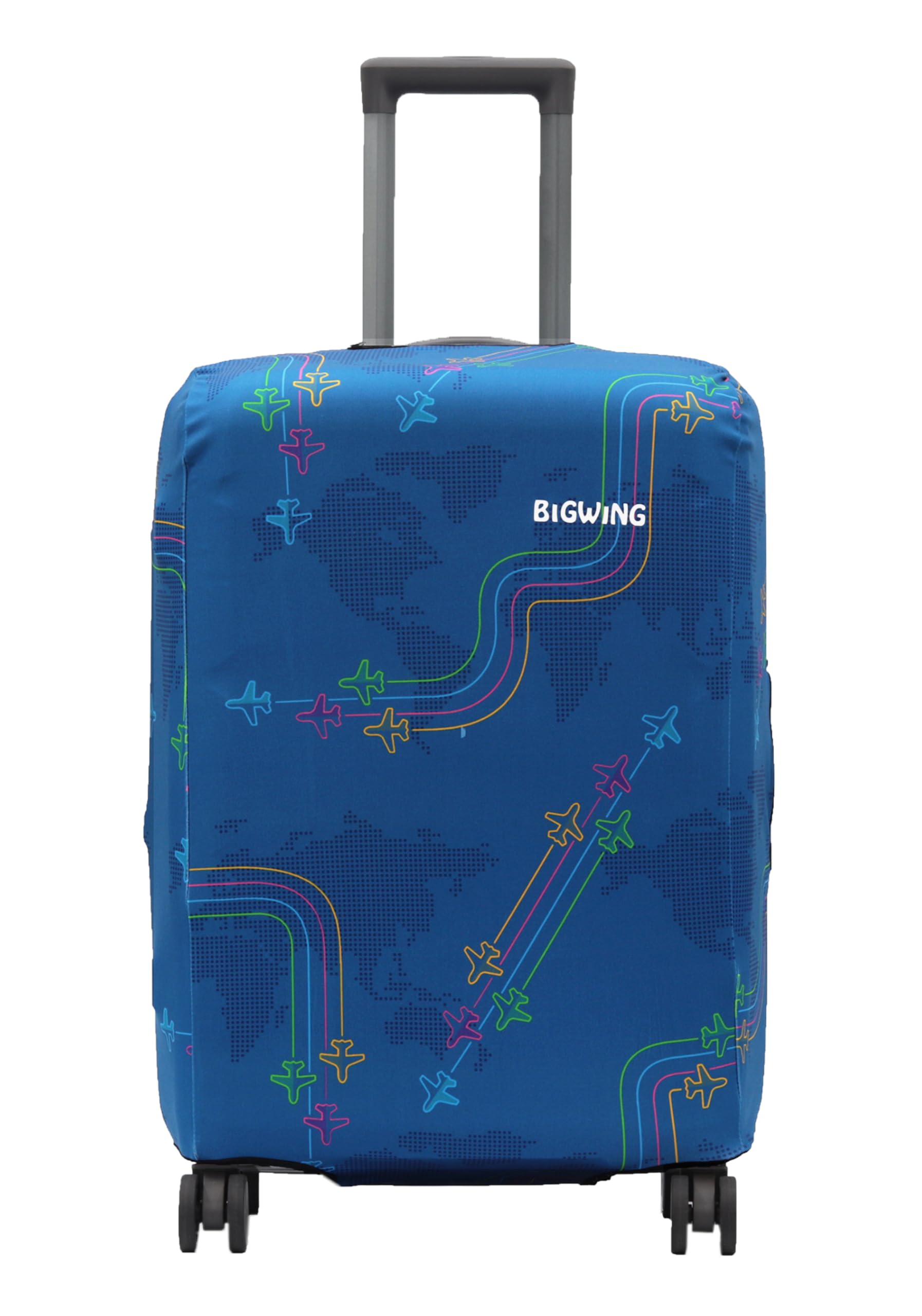 Protective Cover in Polyester Fabric with Jet Print | 20' Inch 55 cm Small Size | Hard Luggage Trolley Bag Cover (Fits Only On Fiber - Plastic Trolley Bag)