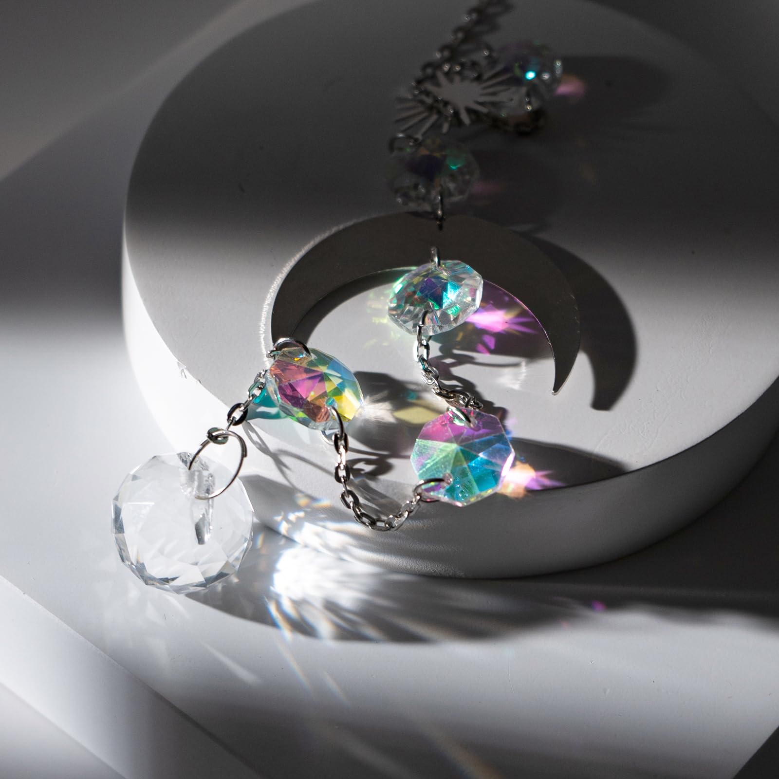 Amazon.co.jp: サンキャッチャー キラキラクリスタル星月窓玄関飾り