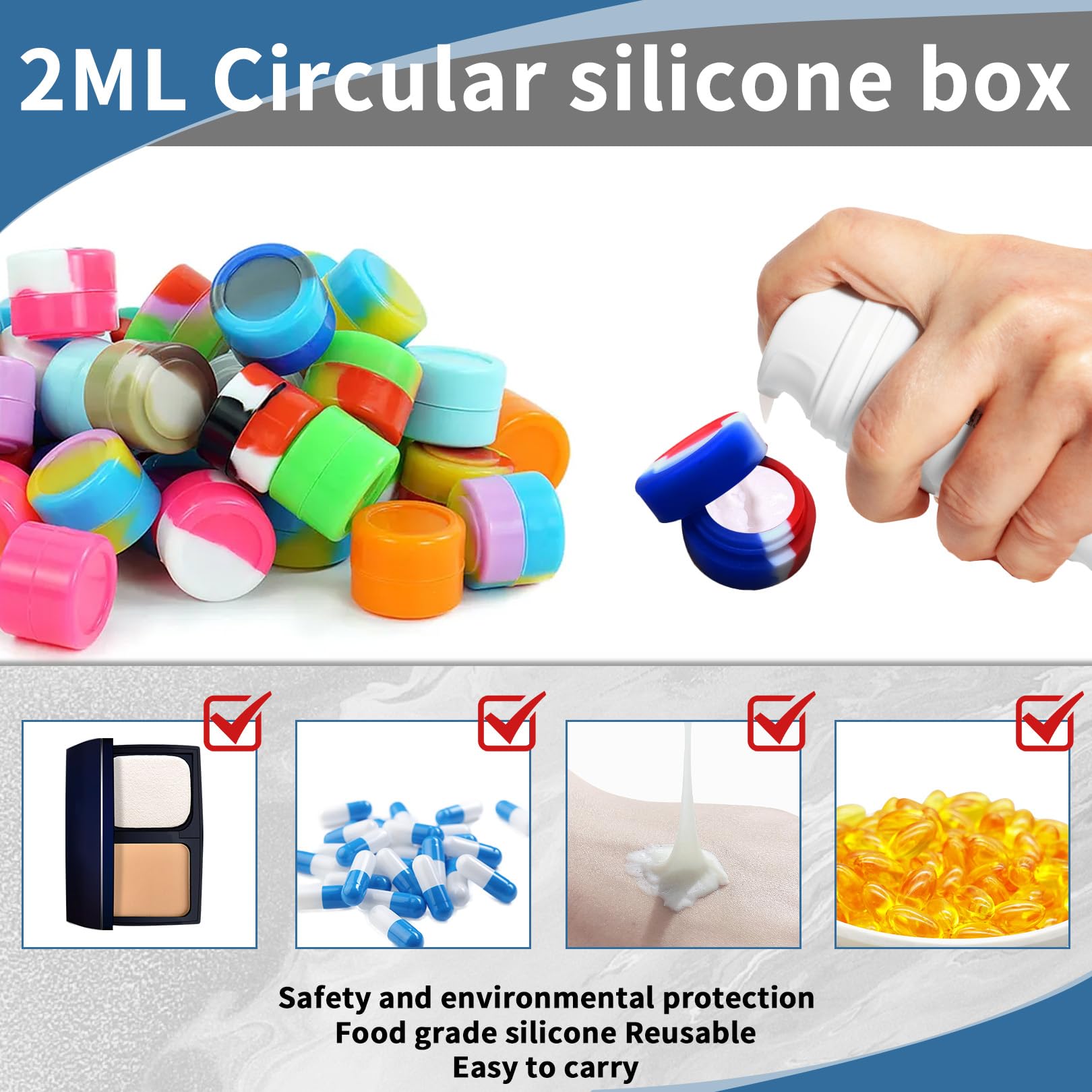 30 Stück 2ML Silikon Dosen - Mini Behälter Für Wachs, Kosmetik & Lebensmittel