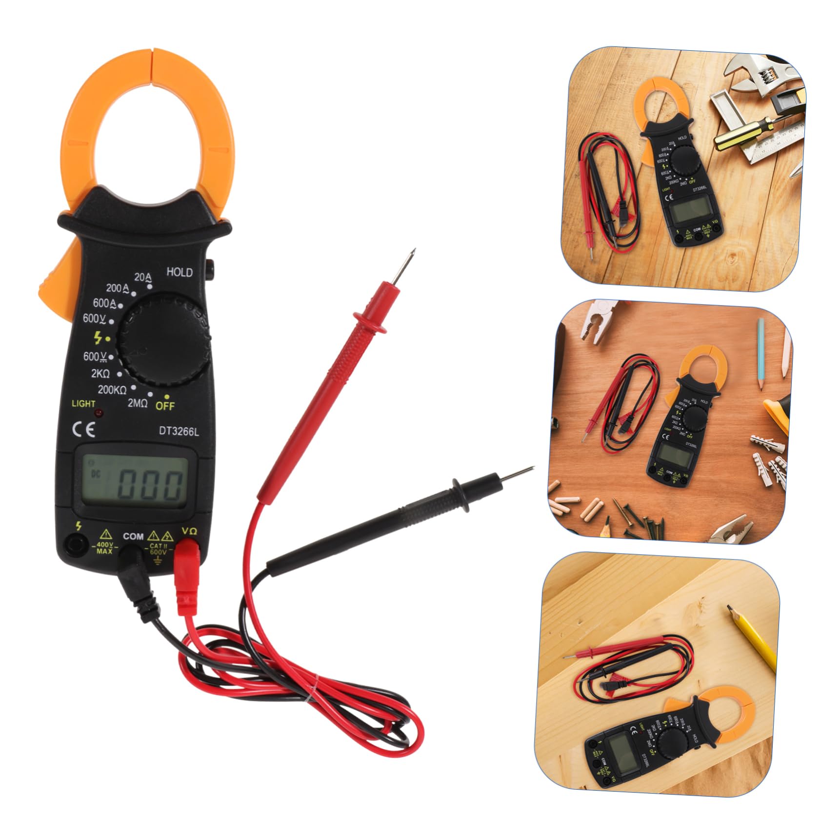 SOLUSTRE 3pièces Multimètre Numérique Portable Avec Pince Ampèremétrique Testeur De Tension Et Ohm Mesure Précise Avec Intégrale Design Ergonomique Et Facile à Utiliser