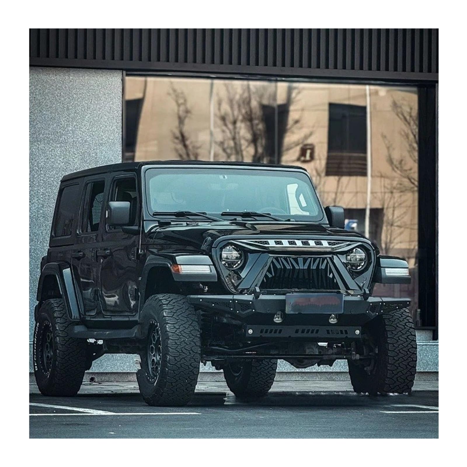 Für Jeep Für Wrangler JL Streamer Grille Restaurierung Zubehör Auto Front Grill Zubehör(Schwarz)