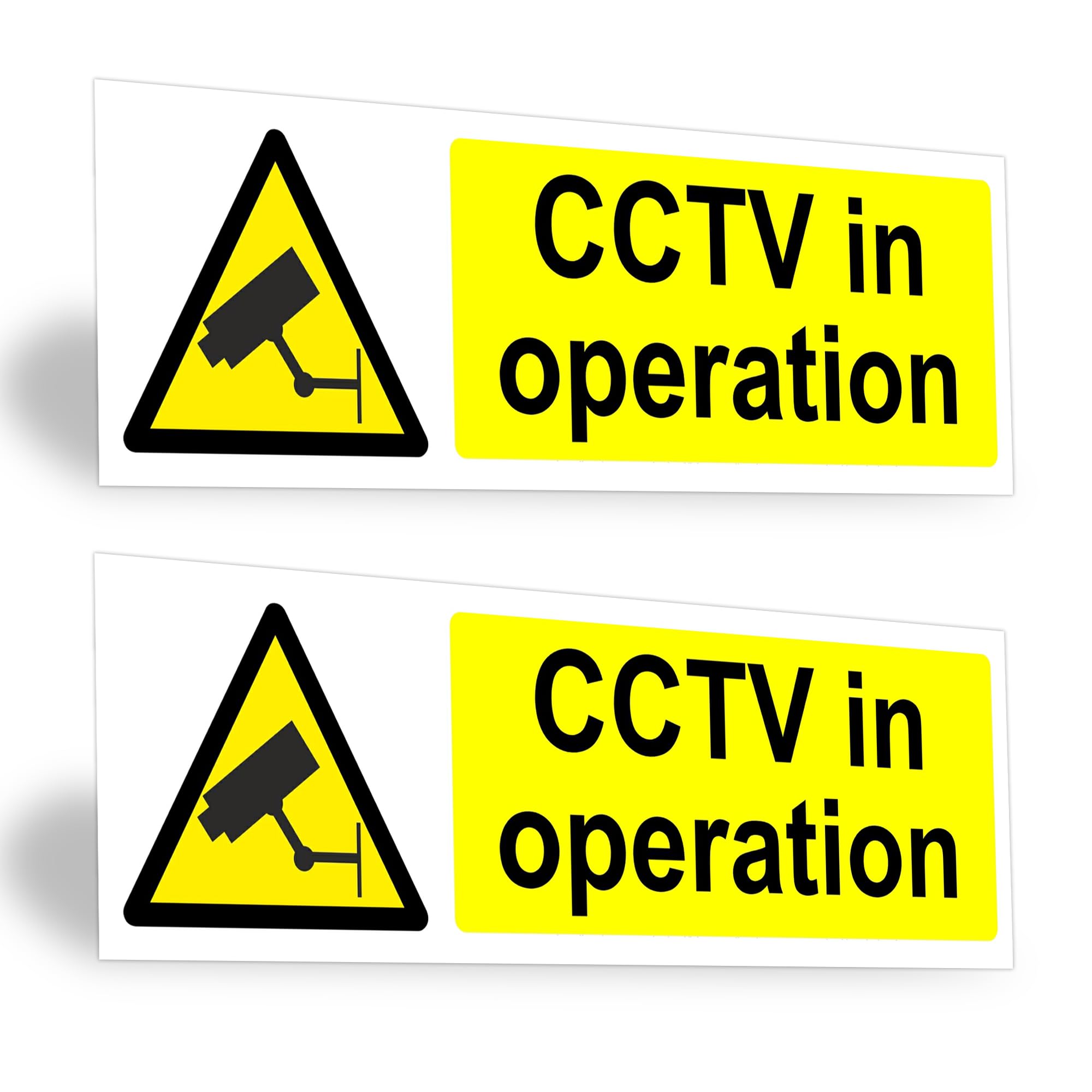 CCTV In Operation Sign – 2/4/6/10 Pack Self Adhesive CCTV Stickers – 15cm x 5cm Landscape Warning Signs for Outdoor Indoor Use (2)