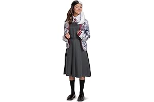 Disguise Girls Cruella DeVille Wig, Black and White Hair with Red Stripe,...