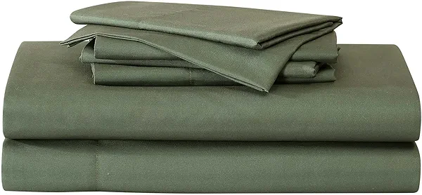 Eddie Bauer - Sheets, Super Soft Bedding with Matching Pillowcases, Temperature-Regulating Fabric, All-Around Comfort, Solid Room Essentials (Logan Green, Full)