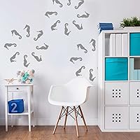 Vista 1 de Sea Horse Decal Set - Kiss Cut Seahorse Decal by Chromantics (Grey)