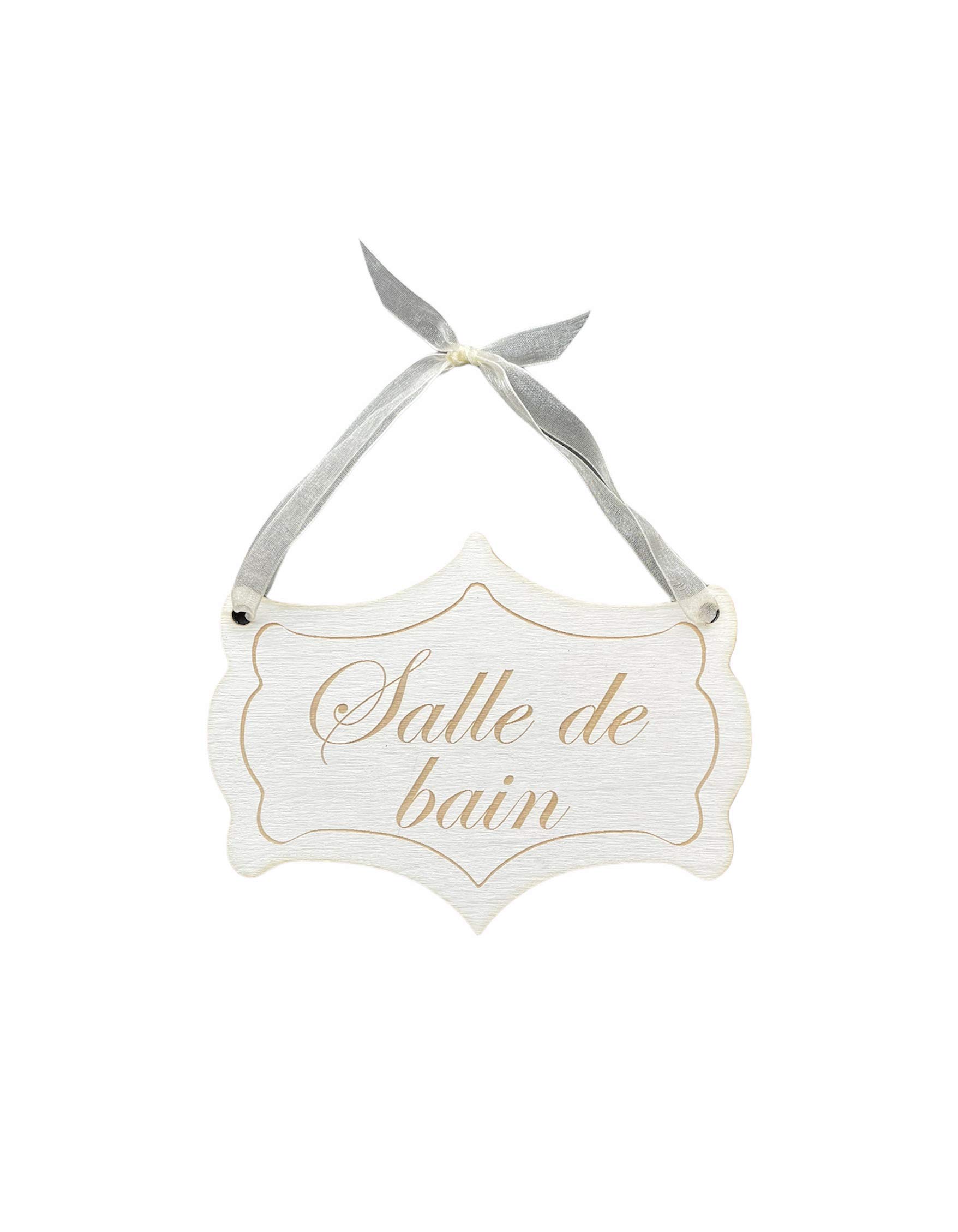 Salle de bain, Bathroom Hand Painted Door Sign French Chateau Style 110mm High x 150mm Wide