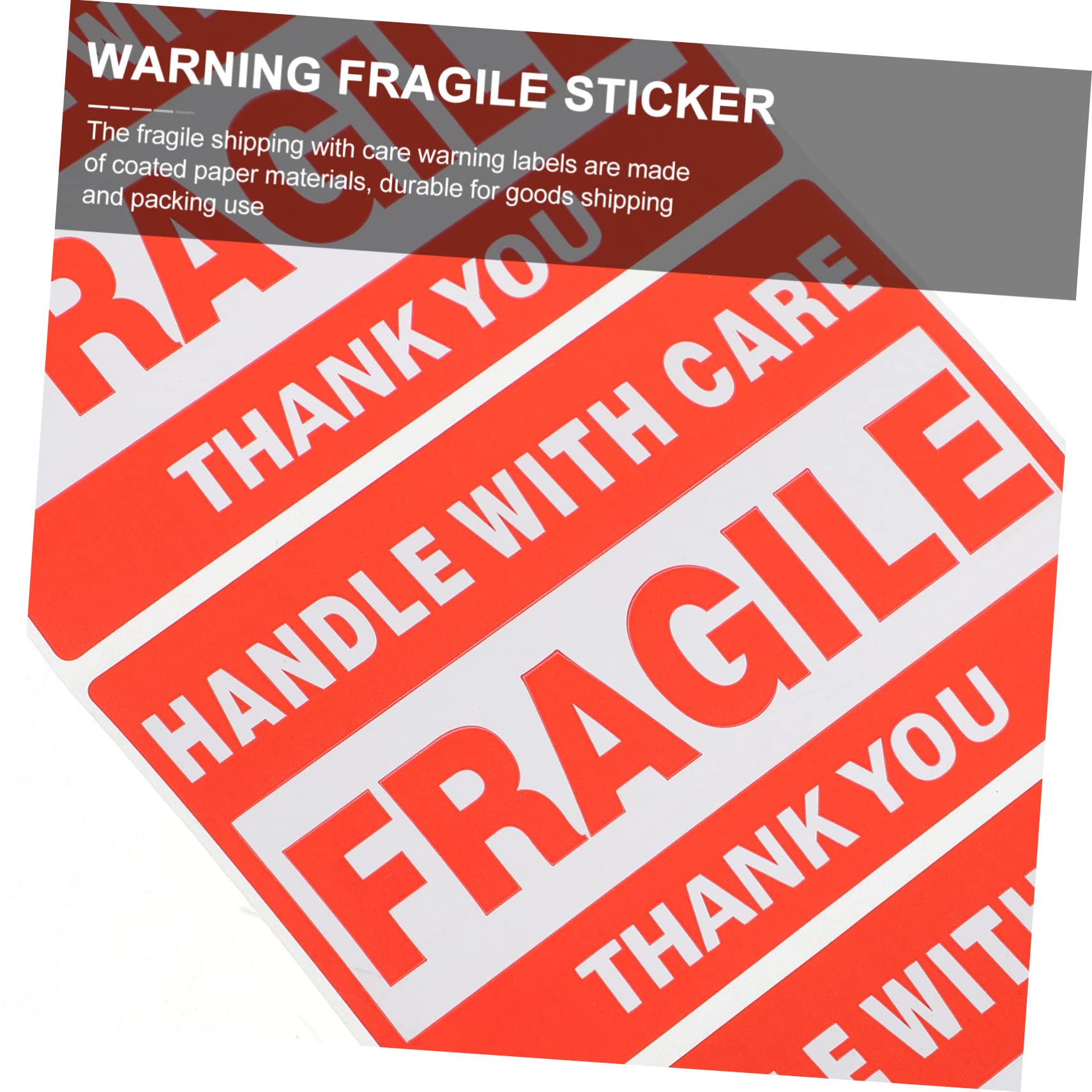FUNOMOCYA 500 Pack Red White Fragile Shipping Care Sticker Labels Handle Care Warning Decals
