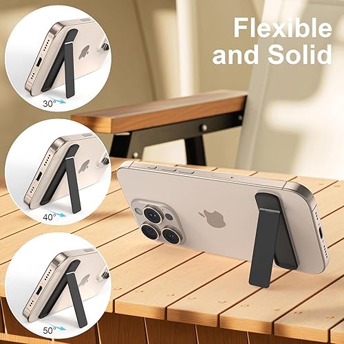 Miniatura 2 de DOB SECHS Funda delgada con función atril para teléfono, juego de 2 soportes universales para teléfono celular, soporte de metal ultrafino para