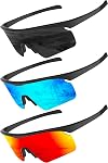Polarized Sports Sunglasses for Men Women, UV400 One-Piece Lens Sport Shades for Baseball, Running, Cycling, Fishing
