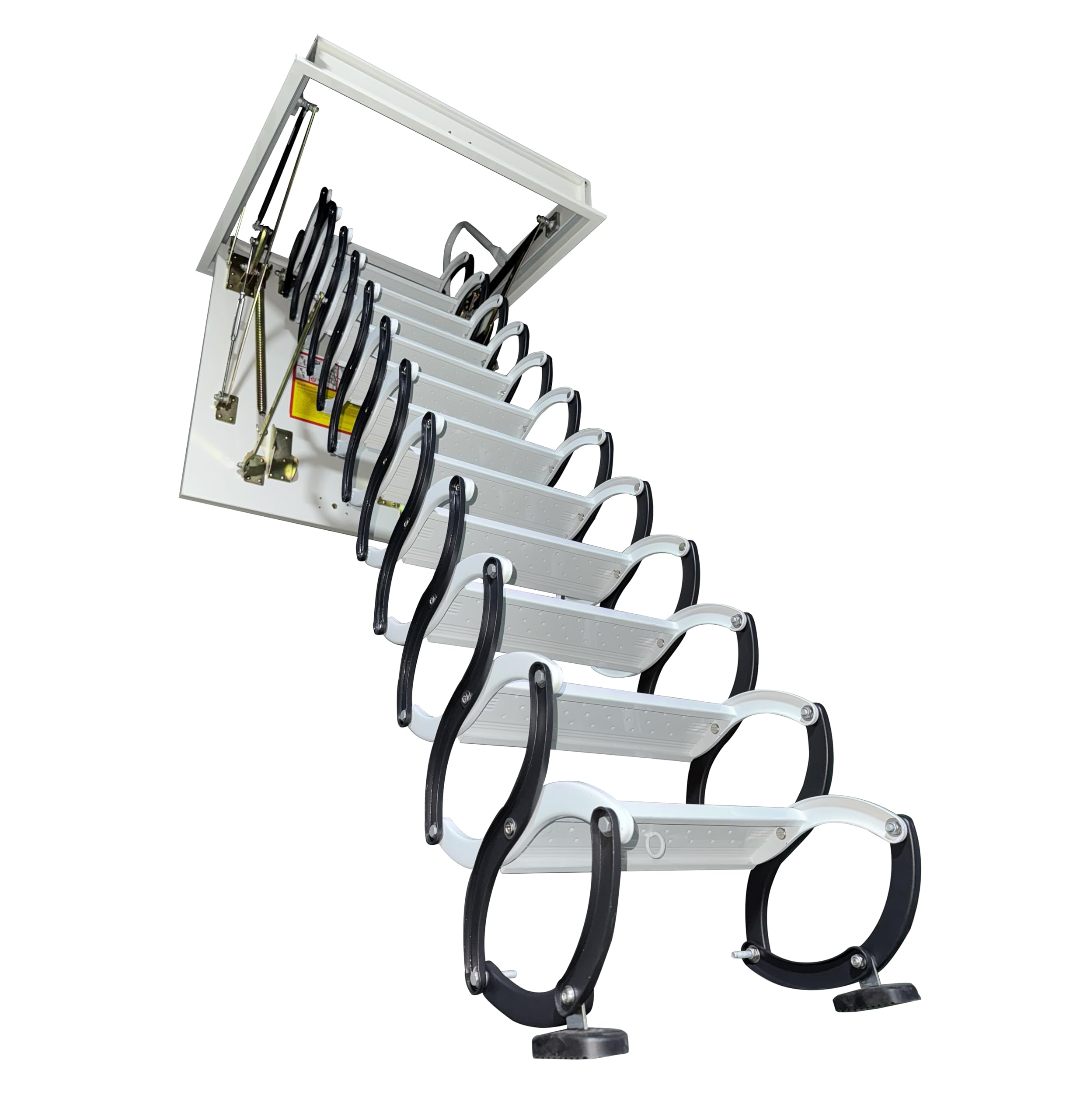 Fengze Attic Ceiling Ladder (30 x 30 inch) White&Black with 12