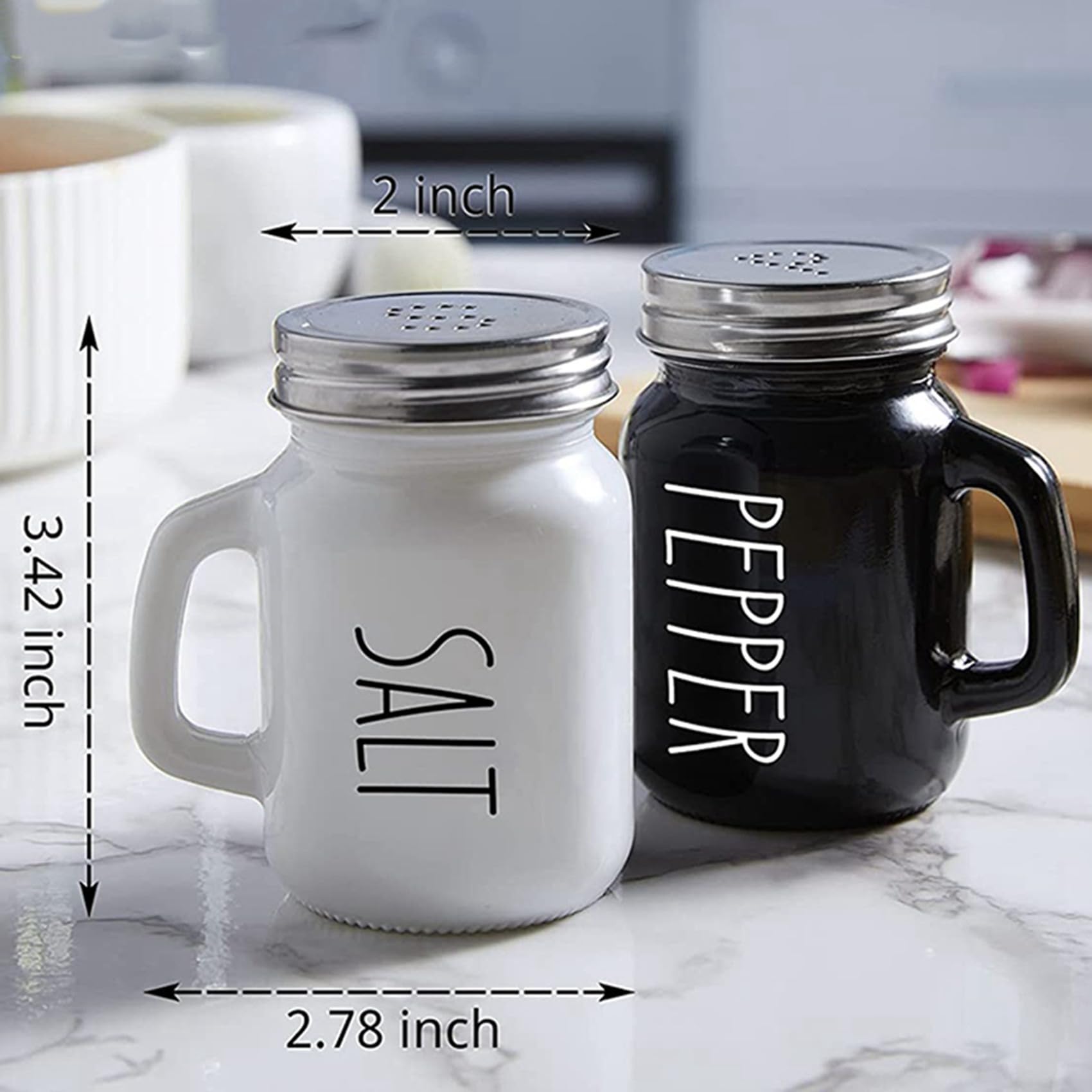 5X Bauernhaus Salz und Pfeffer Streuer Set, 4 Oz Süßer Salz Pfeffer Streuer, Modernes Bauernhaus Küchen