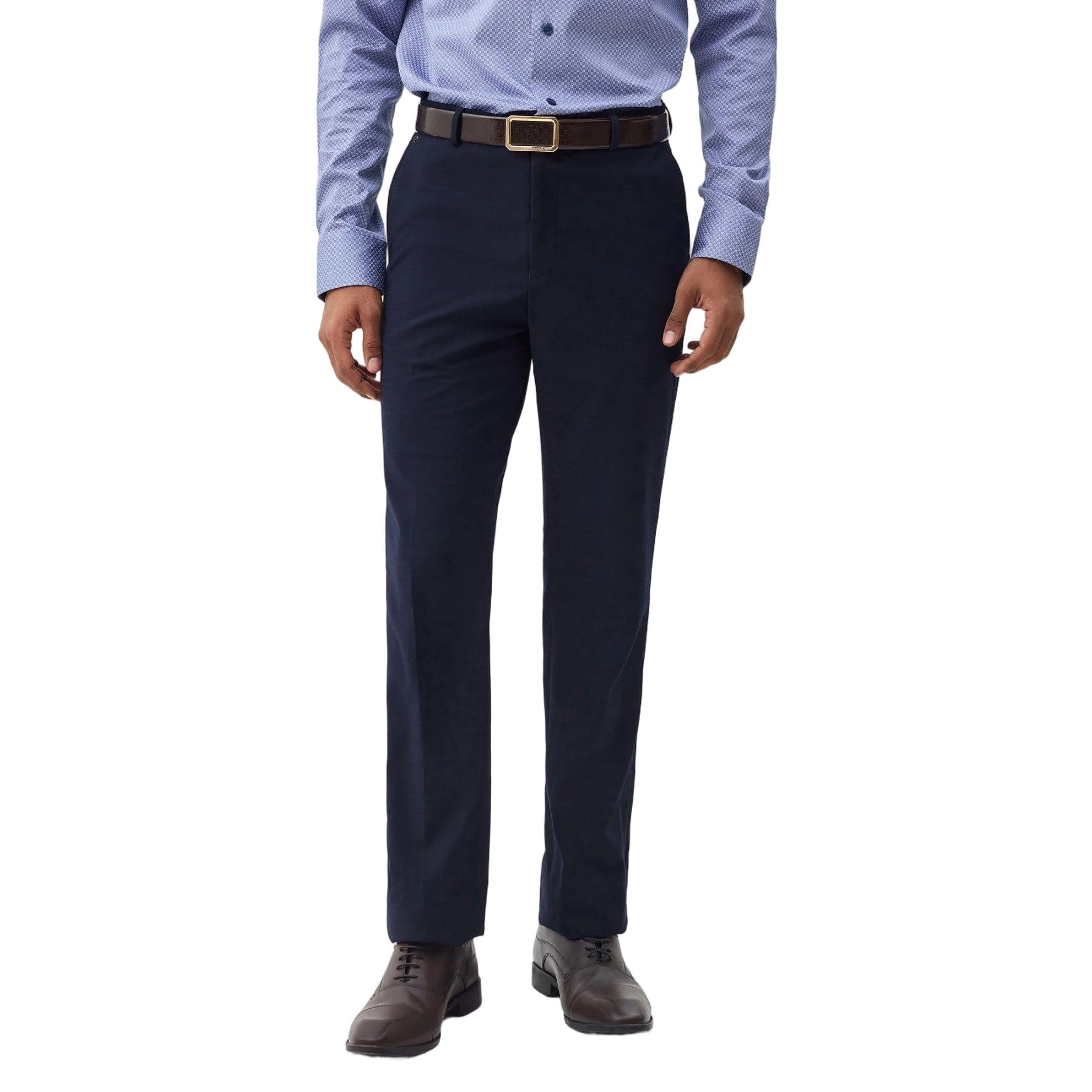blackberrys Men's Checks Navy Slim-Fit Trousers |Office Wear & Casual Wear-picture-48