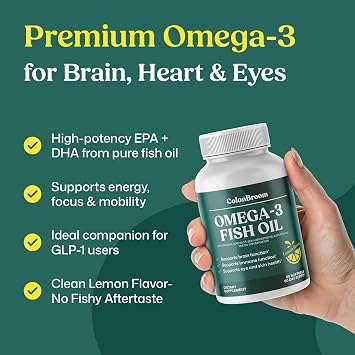 ColonBroom 15 Day Colon Cleanse + Omega 3 Fish Oil Bundle, 60 Softgels